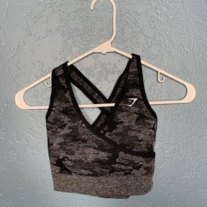Black Camo Gymshark sports bra